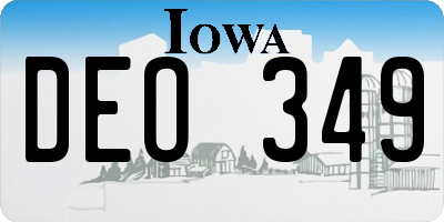 IA license plate DEO349