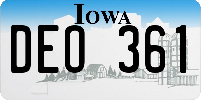 IA license plate DEO361