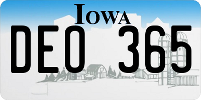 IA license plate DEO365