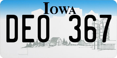 IA license plate DEO367