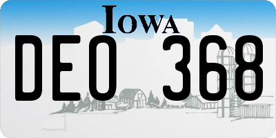 IA license plate DEO368