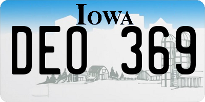 IA license plate DEO369