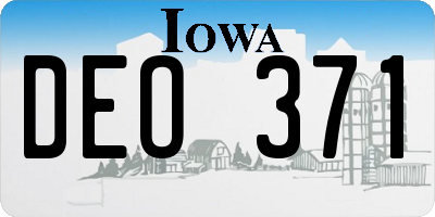 IA license plate DEO371