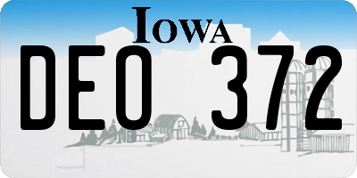 IA license plate DEO372