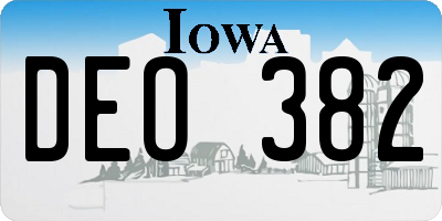 IA license plate DEO382
