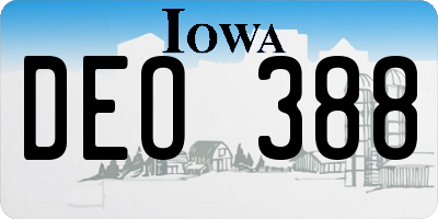 IA license plate DEO388
