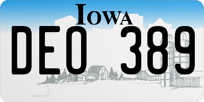 IA license plate DEO389