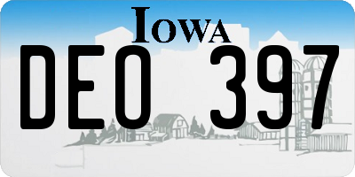IA license plate DEO397