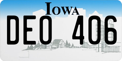 IA license plate DEO406