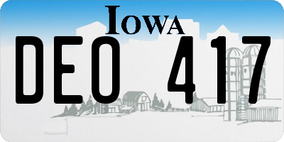 IA license plate DEO417