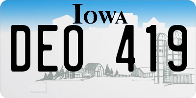 IA license plate DEO419