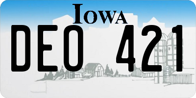 IA license plate DEO421
