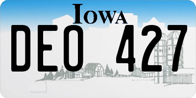 IA license plate DEO427