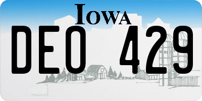 IA license plate DEO429