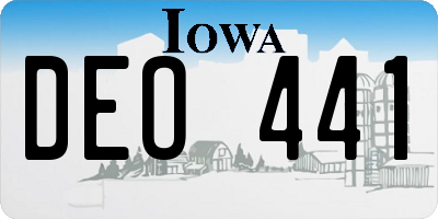 IA license plate DEO441