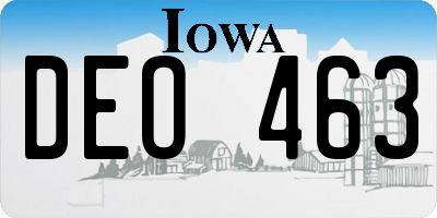 IA license plate DEO463