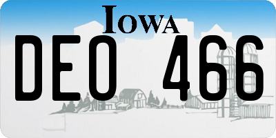 IA license plate DEO466