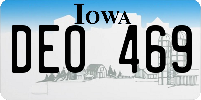 IA license plate DEO469