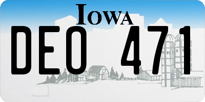 IA license plate DEO471