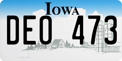 IA license plate DEO473