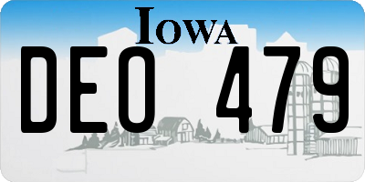 IA license plate DEO479