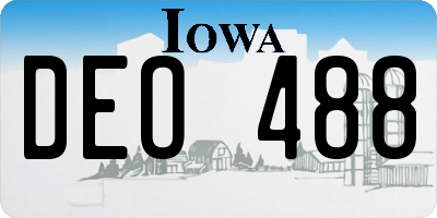 IA license plate DEO488