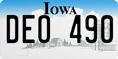 IA license plate DEO490