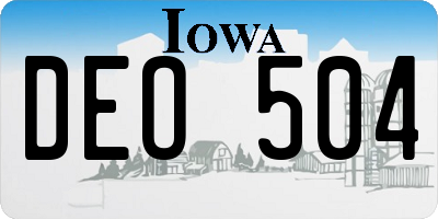 IA license plate DEO504