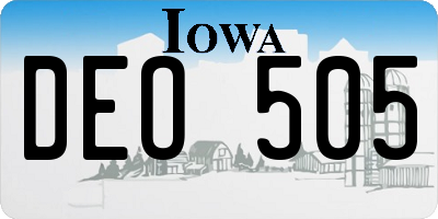 IA license plate DEO505