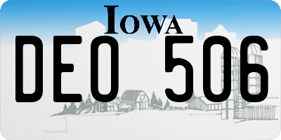 IA license plate DEO506