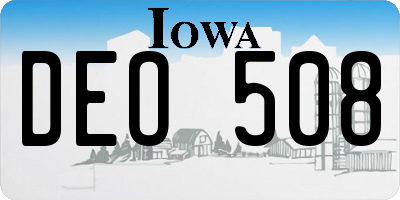 IA license plate DEO508
