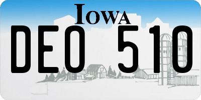IA license plate DEO510