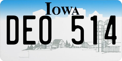 IA license plate DEO514