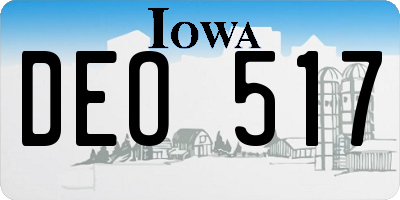 IA license plate DEO517