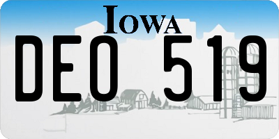 IA license plate DEO519