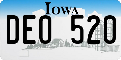 IA license plate DEO520