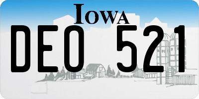 IA license plate DEO521