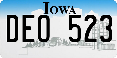 IA license plate DEO523