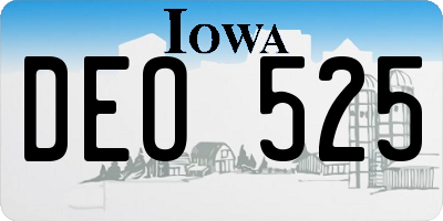 IA license plate DEO525