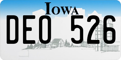 IA license plate DEO526