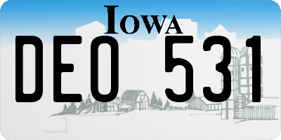 IA license plate DEO531
