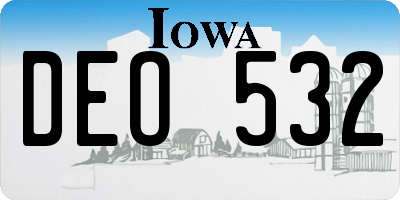 IA license plate DEO532