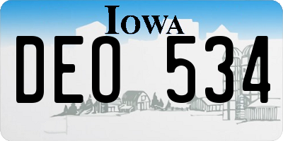 IA license plate DEO534