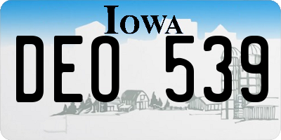 IA license plate DEO539