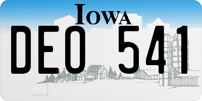 IA license plate DEO541