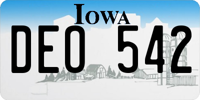 IA license plate DEO542