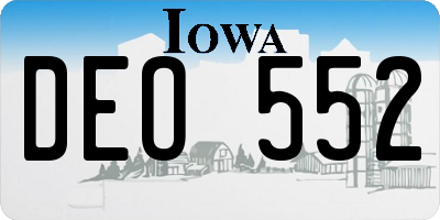 IA license plate DEO552