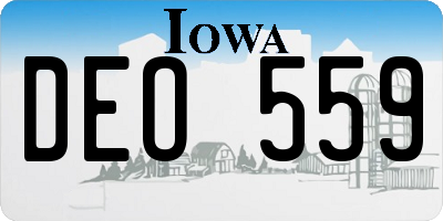 IA license plate DEO559