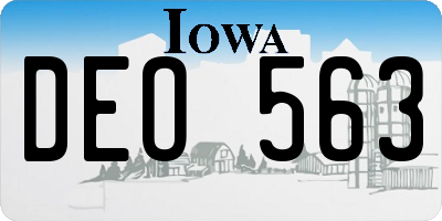 IA license plate DEO563