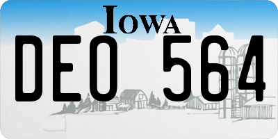 IA license plate DEO564